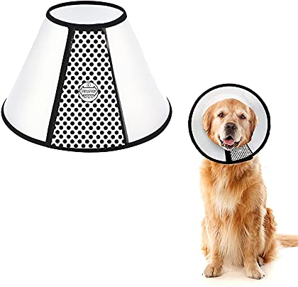 WYFCR Pet Cone Recupero, Collare protettivo regolabile Elizabeth Recupero per cani di grandi dimensioni, Anti-Bite Lick Copertura di sicurezza del collo (circonferenza del collo 33-38cm)
