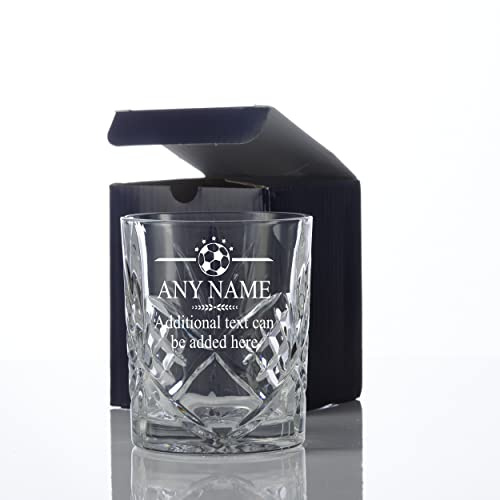 ukgiftstoreonline Engraved Sports Award Football Theme Crystal Cut Whiskey Glass Gift