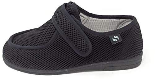 Sevillas Sko för känsliga fötter, diabetiker, postoperativ speciell bredd S Mod Wallaby Grid, Svart, 43 EU bred