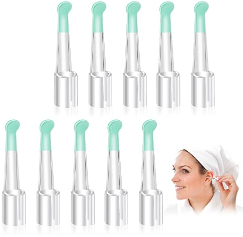 Prasacco 10 Pieces Silicone Ear Spoon Tips, Soft Ear Cleaner Replacement Tips Otoscope Ear Wax Removal Tool Replacement Reusable Ear Wax Removal Accessories Kids Family Ear Health Care