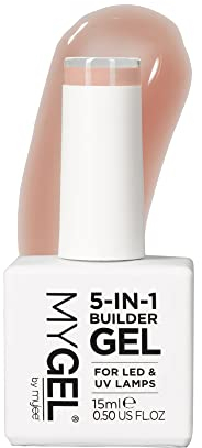 Mylee 5-in-1 Aufbaugel (15ml) - UV LED Builder Gel für Starke und Schöne Gelnägel, auch Geeignet als Nagelkleber oder zum Fixieren von Nagelfolie und Strasssteinen (Blush)