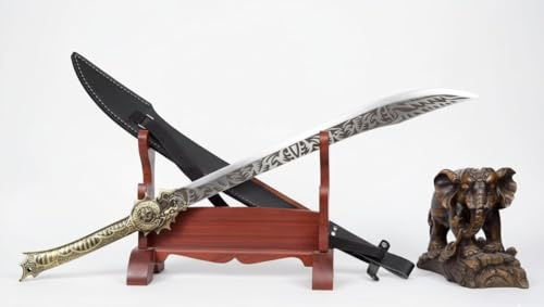 LONGSWORD Handmade Dadao Cow-Tail Sword with Forged High Carbon Steel Blade-PU Scabbard and Alloy Fittings-Perfect for Martial Arts Practice