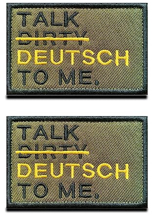 2 st talk smuts/tysk to me rolig lapp broderad med kardborreband taktisk militär moral applikationer emblem för biker kläder ryggsäck uniform väst hundsele militär taktisk utomhus