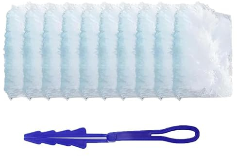 10Pcs Flash Duster Magnet with 1 Extender Handle, Dust Magnet Flash Duster Refills, Fluffy Duster for Cleaning, Trap And Lock Away Dust, Dirt And Hair In No Time 2308BNJTERG333-B