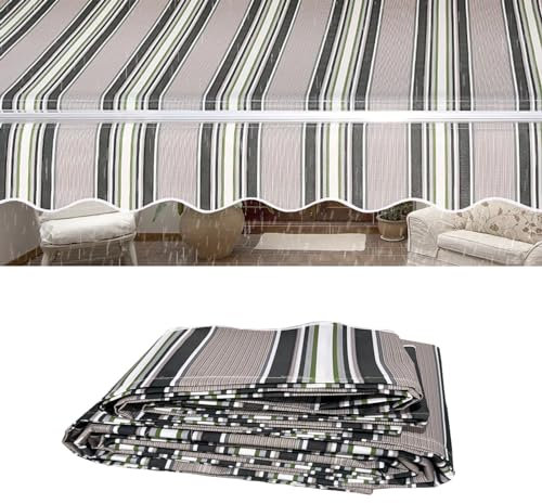 CekoCk Tenda da Sole Retrattile di Ricambio - Tenda da Sole Avvolgibile in Tessuto per Esterni 280g 100% Poliestere per Cortile Ponte (Size:2.5x2m, Color:Righe)