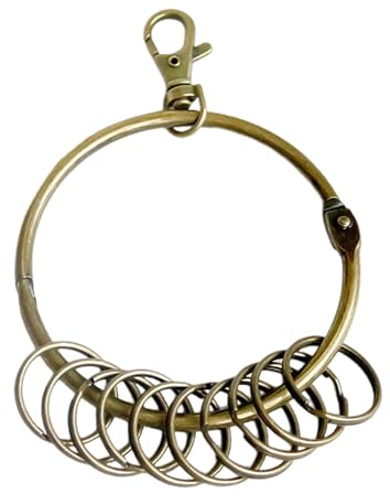 HDGSAFD Porte-clés Antique et Organisateur de Clés avec Anneau Divisé - Grand Format Vintage Bronze, 8,5 cm