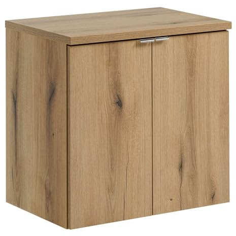 Lomadox Badezimmer Waschtisch 60cm, Eiche, geringe Tiefe (40cm)