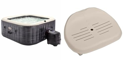 Intex - 28450EX - Pure Spa Bulles Ardoise 4 Places, Gris Ardoise & siège Pure Spa