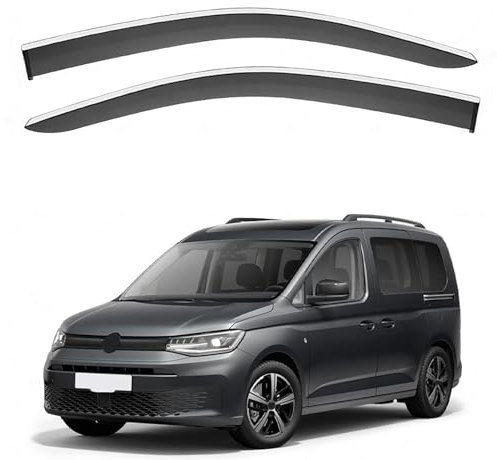 GCSDMJ 4 Stück Autofenster Windabweiser für VW Caddy MK3-2K 2005-2019, Seitenfenster Regenabweiser Beschlagfrei Beschattung Deflektor Augenbrauen Dekoration Zubehör