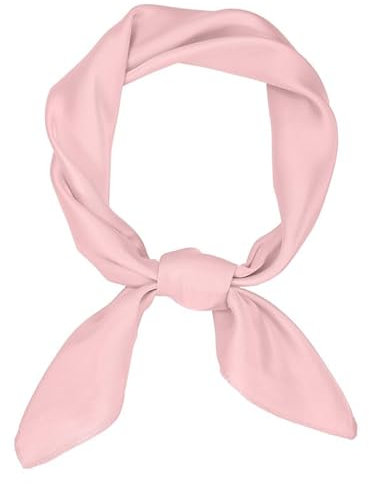 JasGood Damen Seidentuch Seide Leicht Eleganter Seidenschal Damen Bandana Halstuch Kopftuch Schal Vielseitiges Seidenschal für Frauen,Rosa