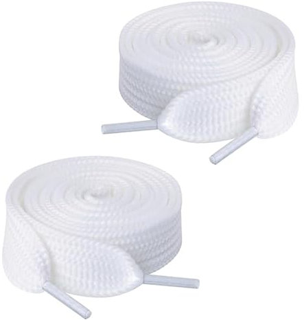 Chunky Vit Platt Sko Spetsar 140cm Bred 2cm Tjocka Spetsar för Sneakers Casual Skor och Martin Stövlar Fashionabla Spetsar Byte Ett Par