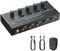 YGiTK Mini Audio Mixer, 4 Channel Stereo Line Mixer 1/4 & 1/8 TSR Audio Output Input Jack, Line Mixer Stereo/Mono Independent Control and Switch for Guitars, Bass, Keyboards, Dynamic Microphone