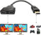 HDMI Splitter Cables Male 1080P to Dual HDMI Female 1 to 2 Way HDMI Splitter Adapter Cable for HDTV HD, LED, LCD, TV, Support Two TVs at The Same Time