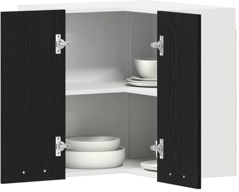vidaXL Hängeschrank Lyon Schwarz Eichen-Optik 57 x 57 x 60 cm, Moderne Küchenschränke, rechteckig, viel Stauraum, langlebige Materialien, Coole Lösungen für Deine Wohnung