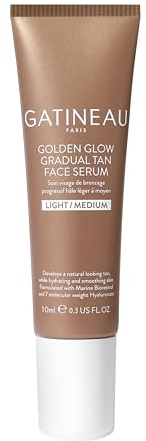 Gatineau - Golden Glow Gradual Tan Face Serum (Light/Medium 10ml) - Daily Facial Moisturiser with Self Tan, Natural & Streak Free, Radiant Dewy Complexion