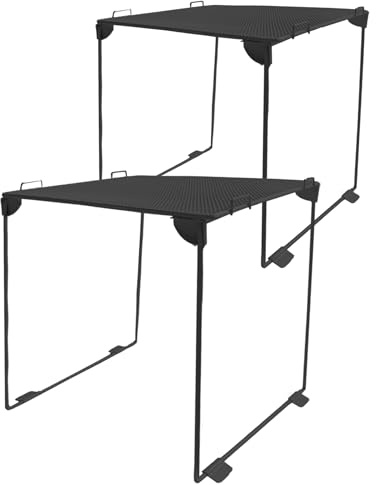 Spind-Organizer-Regal, stapelbar, extra hoch, Netz-Spind-Regal für Spind-Dekoration, Schulzubehör, passend für Schließfächer in Standardgröße für Schule, Fitnessstudio, Arbeit, Zuhause, 2 Stück