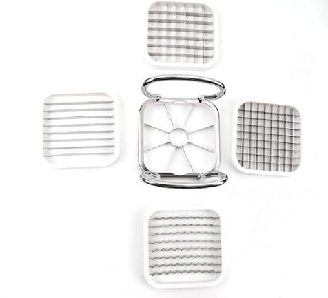 Sporgo Cortador de manzanas 5 en 1 de acero inoxidable: cortador de frutas, cortador de patatas fritas, divisor multifuncional de manzanas, cortador de manzanas, cortador de verduras para frutas