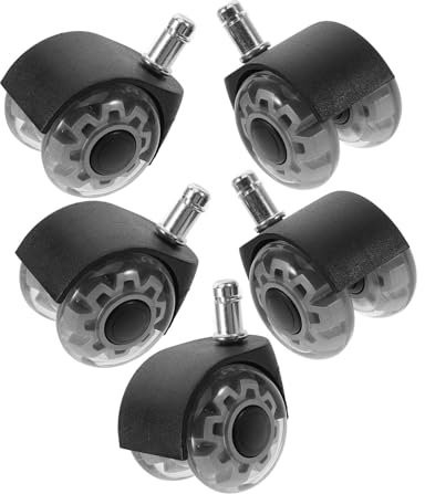 HIAKDOFT 5pezzi Ruote Di Ricambio Per Sedie Girevoli Per Sedie Da Ufficio in Rotelle Mobili Senza Attrezzi Protezione Pavimento
