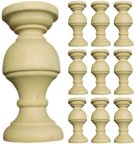 Uzztfa 10 Pcs Wood Column for Cabinet Wood Decorative Post for Furniture Elegant Wooden Decorative Column for Cabinet Bed Home Furniture