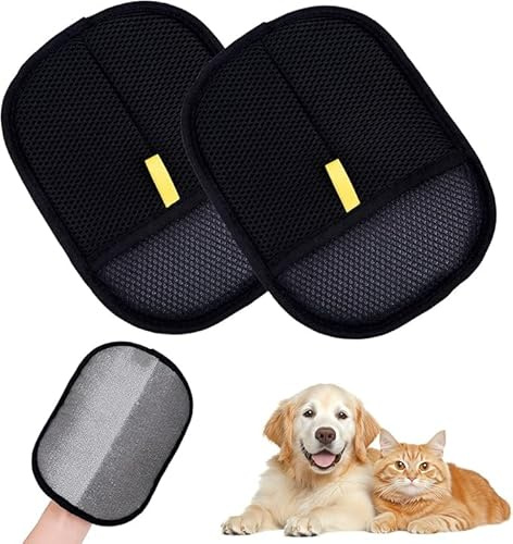 Generico Guanti Rimuovi Peli Animali, 2025 Nuovo Levapeli Guanti Elettrostatici, Double-Sided Pet Grooming Gloves, Guanti per La Cura del Pelo Riutilizzabili per Cuccia, Tappeti, Divani, Vestiti (3)