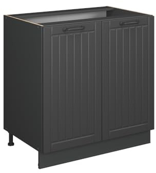 Vicco Meuble Bas sous-évier Fame-Line, Gris foncé, 80cm avec étagère, PT Anthracite
