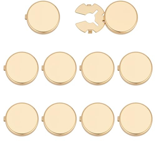 FINGERINSPIRE 5 pares de cubiertas de botones para camisas de hombre, gemelos de 18 mm, latón dorado claro, cubierta para gemelos, gemelos de latón para negocios o accesorios formales