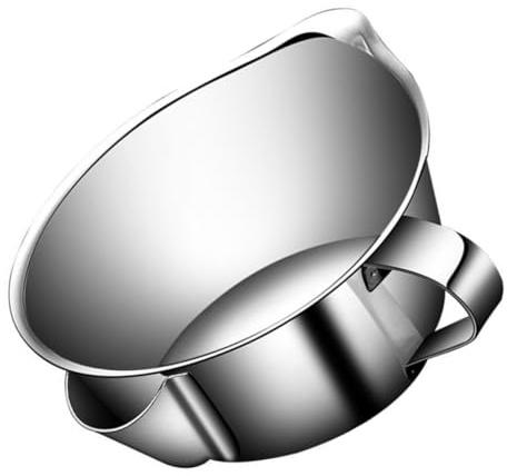FONDOTIN Stainless Steel Soup Fat Oil Separator XXL Kitchen Oil Strainer Cup with Handle Multipurpose Grease Filter Bowl for Healthy Cooking and Liquid Seasoning Storage