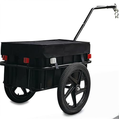 Bike Cargo Trailer with Tow Bar for Easy Bicycle Connection, 50kg Load Capacity, Foldable for Compact Storage, Includes Kickstand