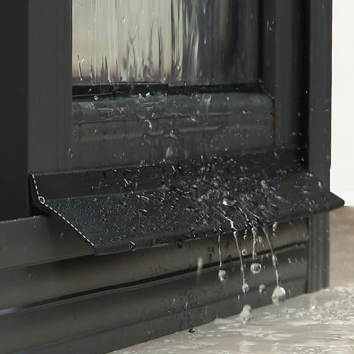 Burlete Ventana Corredera Burlete Puerta Ventanas, 0.5-5m Deflector de Lluvia Antis-Lluvia Autoadhesiva, Diseño con Angulo de 135°, Que Evita Filtraciones de Lluvia(5.5cm,1m)