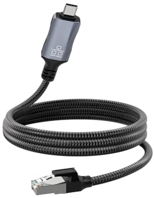Buhdjfnke Adaptador Ethernet USB-C A RJ45 de 1000 Mbps, Cable de Red LAN Gigabit USB-C A RJ45