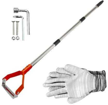 Zappa Da Giardino Per Diserbo Rastrello Manuale Regolabile con Asta Lunga | Estirpatore da Giardino con Impugnatura Antiscivolo per Scavare Zappare Dissodare e Delimitare Giardino Corti