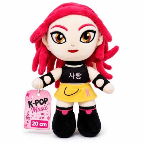 Gruppo Moya - Peluche K-POP Music 20 cm, Bambola di Stoffa Morbida, Pupazzo Decorativo in Poliestere, Peluche da Collezione per Fan della Musica, Idea Regalo Originale (Rosa)