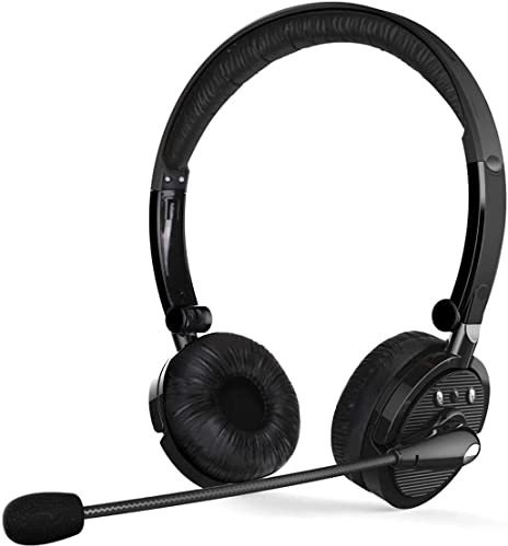 Funtuan Casque Bluetooth avec Micro, sans Fil Casque pour PC, Ordinateurs et Portables,Casque Mains Libres pour Centre d'appel,Le Bureau et Le Camionneur