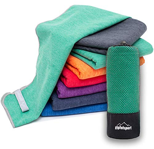 gipfelsport Mikrofaser Handtuch Set - Microfaser Handtücher für Sauna, Fitness, Sport | Strandtuch, Sporthandtuch | 8 Größen | 13 Farben