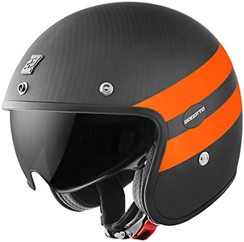 Bogotto V587 Crono Carbon Jethelm, schwarz matt/orange, S