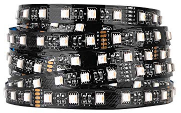 BTF-LIGHTING RGBWW 5050SMD 4 Farben in 1 LED 5m 60LEDs/M LED Streifen 24V | RGB+Warmweiß (2700K-3000K) RGBW Mehrfarbiges LED-Leuchtband IP30 Nicht wasserdicht schwarze PCB Für Innendekorationen