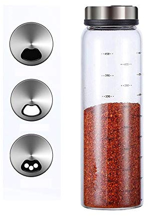 enduo Salière et poivrière avec trous de versement réglables – Distributeur parfait pour vos sels et poivres, 500 ml