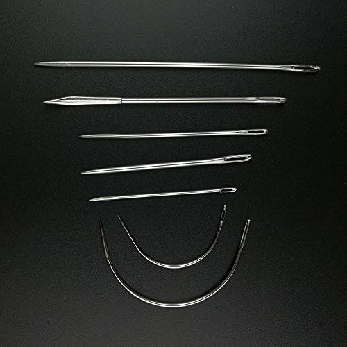 bopely 7 Handreparatur Polster Nähnadeln, Leder Leinwand Reparatur Hand Nähnadeln Stickerei Nadeln Gebogene Nadeln Set