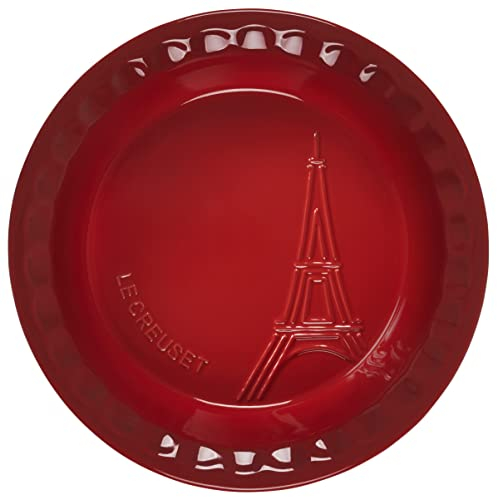 Le Creuset Kuchenform aus Steingut, Eiffelturm-Kollektion, 22,9 cm, Kirschrot