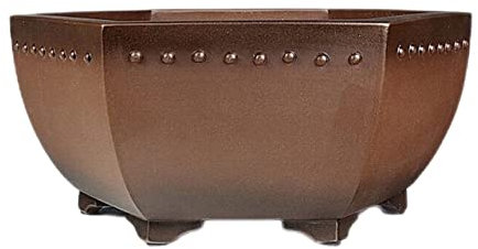 LOWLIU Pflanzenuntersetzer Handgefertigter sechseckiger Retro-Blumentopf, groß, lila, Sandfarben, Blumentopf, Orchidee, Kiefer und Zypresse, Blumentopf (Boden gestanzt) Blumentopf, Tablett