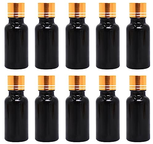 LICHENGTAI 10 Stück 100ml Leere Glasflaschen Nachfüllbare Glasflaschen Lotionspender Schwarz Glas Glasche Mini Schaumspender Flasche Spenderflasche für Geschirrspülmittel, ätherisches Öl, Lotion
