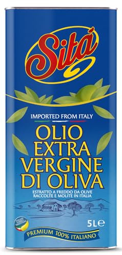 Sità - Olio Extravergine di oliva - Novello 2025-2026 L'olio nuovo fresco di frantoio - 100% Italiano estratto a freddo - Lattina da 5 litri - Nuovo Raccolto