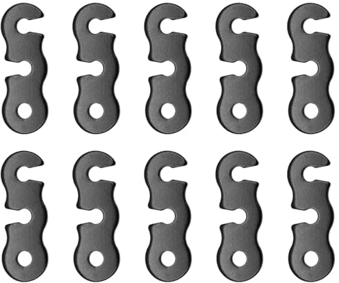PHCOZY 10 Pcs Aluminiumlegierung Wind Seil Schnalle Zeltleinenspanner Zeltzubehör Cord Adjuster Zelt Spanner Seil Teller Seilspanner für Zelt Outdoor Wandern Camping Picknick(Schwarz)
