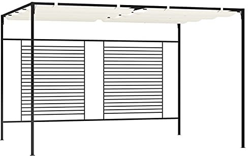 ARKEM Cenador con Techo retráctil Color Crema Pergola Jardin Exterior 3x4x2,3 m 180 g/m²