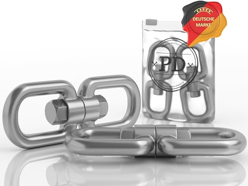 PD® Drehwirbel Edelstahl 13mm (Öse-Öse) | Wirbelschäkel aus rostfreiem Edelstahl A4 | Universelle Schäkel Edelstahl mit Drehgelenk für Garten, Boot & Heim | Drehhaken Schekel Hochfest | 1 Stück