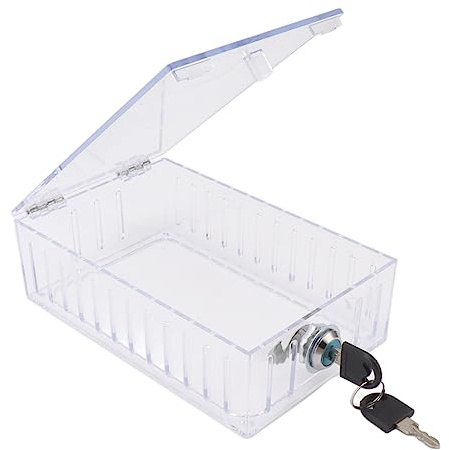 Thermostat Lock Box with Key, 18 x 10 x 5cm Clear Acrylic Thermostat Guard Box Thermostat Cover with Lock Universal Thermostat Protector for Restaurants Wall Ac Panel Home