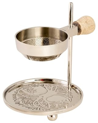 NKlaus Teelicht Verstellbares Räucherstövchen H 11cm Silber Accessoire für Weihrauch 15865