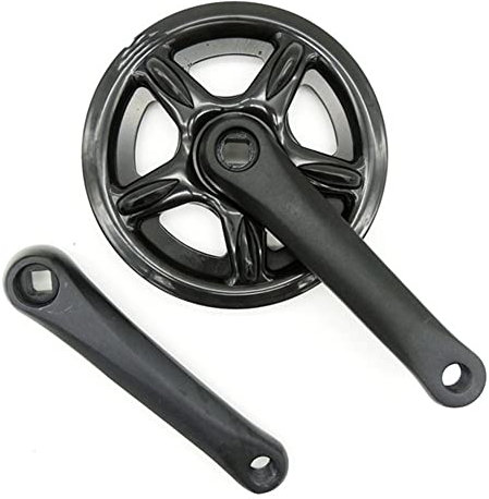 Guarnitura Bici,Guarnitura Perno Quadro Single Speed ​​CNC Folding Bike Crankset Corona in Lega di Alluminio a manovella Chainwheel Folding Bike Crankset(36T Black)