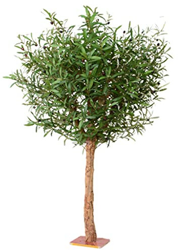 ZONABSQQ Lebensechter Kunstbaum 150 cm großer künstlicher Olivenbaum, simulierte grüne Pflanze mit künstlichen Olivenblättern für drinnen und draußen Dekorationspflanze
