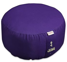 Generisch Außenbezug | Ersatzbezug für Yogakissen - Rundkissen 1-TLG | Kordelzug Ø30 cmx15cm (Lila)